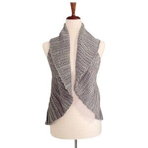 Mudd Y2K Sweater Vest Vintage Gray Shawl Collar Fall Sweater Shrug Size Medium